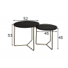 Diivanilaudade komplekt MASON must / vask, 2 tk