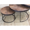 Diivanilaudade komplekt ACCENT naturaalne puit / must, 3 tk