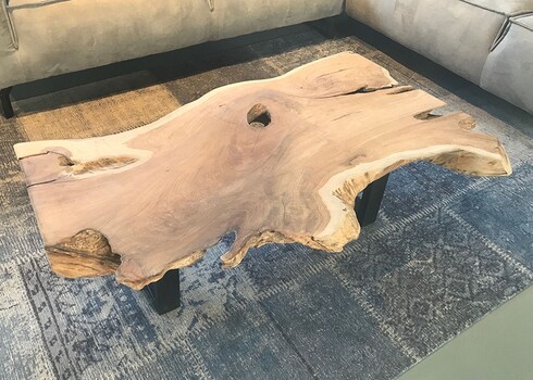 Diivanilaud AKAR naturaalne / must, 120x70xH34 cm