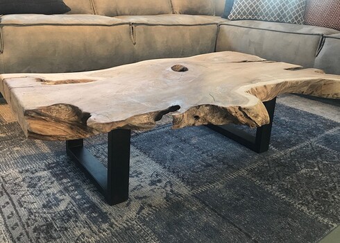 Diivanilaud AKAR naturaalne / must, 120x70xH34 cm