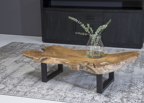 Diivanilaud AKAR naturaalne / must, 120x70xH34 cm