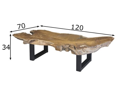 Diivanilaud AKAR naturaalne / must, 120x70xH34 cm