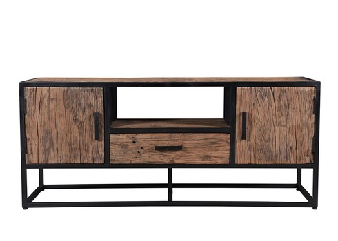 Tv-alus DAKOTA kulutatud puit / must, 130x45xH55 cm