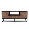 Tv-alus DAKOTA kulutatud puit / must, 130x45xH55 cm