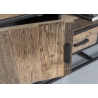 Tv-alus DAKOTA kulutatud puit / must, 130x45xH55 cm