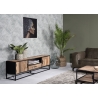 Tv-alus DAKOTA kulutatud puit / must, 130x45xH55 cm