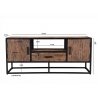 Tv-alus DAKOTA kulutatud puit / must, 130x45xH55 cm