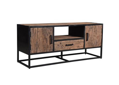 Tv-alus DAKOTA kulutatud puit / must, 130x45xH55 cm