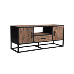 Tv-alus DAKOTA kulutatud puit / must, 130x45xH55 cm