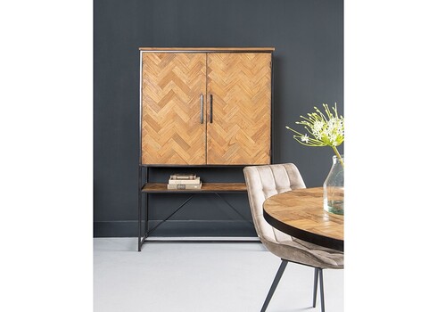 Kapp-riiul ACCENT naturaalne puit / must, 120x45xH180 cm