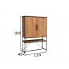Kapp-riiul ACCENT naturaalne puit / must, 120x45xH180 cm