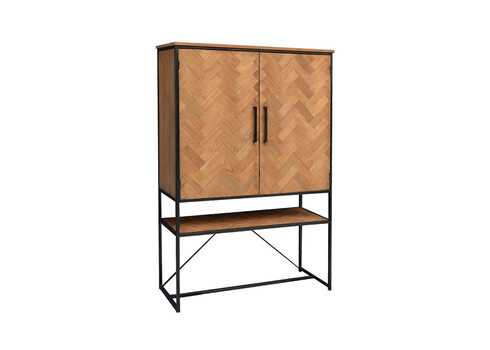 Kapp-riiul ACCENT naturaalne puit / must, 120x45xH180 cm