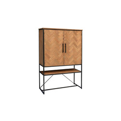 Kapp-riiul ACCENT naturaalne puit / must, 120x45xH180 cm