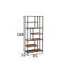 Riiul FLOW naturaalne puit / must, 85x35xH188 cm