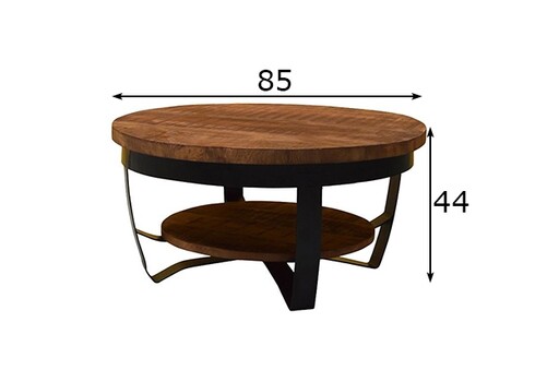 Diivanilaud MARK naturaalne puit / must, 85x85xH44 cm