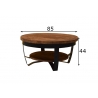 Diivanilaud MARK naturaalne puit / must, 85x85xH44 cm