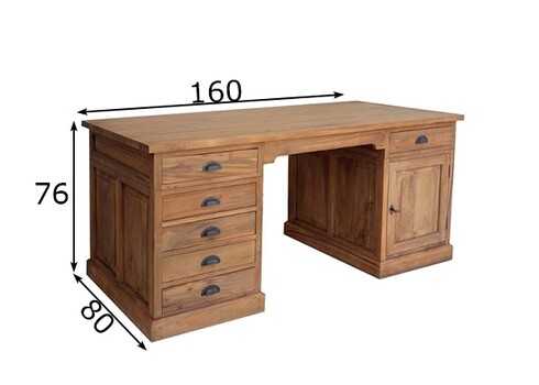 Kirjutuslaud TEAK naturaalne puit, 160x80xH76 cm