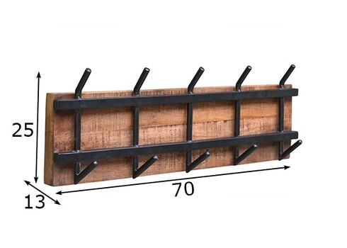 Nagi GABI naturaalne puit / must, 70x13xH25 cm