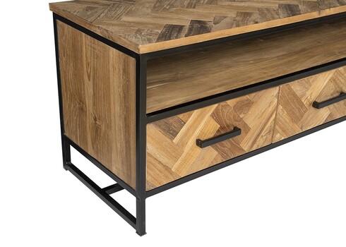 Tv-alus ACCENT naturaalne puit / must, 150x45xH50 cm