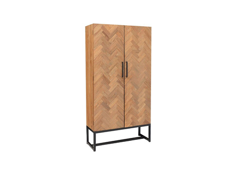 Kapp ACCENT naturaalne puit / must, 105x40xH200 cm