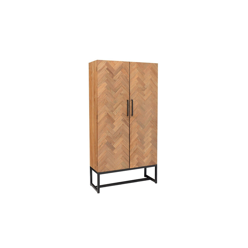 Kapp ACCENT naturaalne puit / must, 105x40xH200 cm