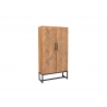 Kapp ACCENT naturaalne puit / must, 105x40xH200 cm