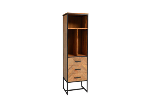Kapp-riiul ACCENT naturaalne puit / must, 55x45xH200 cm