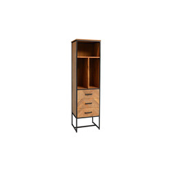 Kapp-riiul ACCENT naturaalne puit / must, 55x45xH200 cm