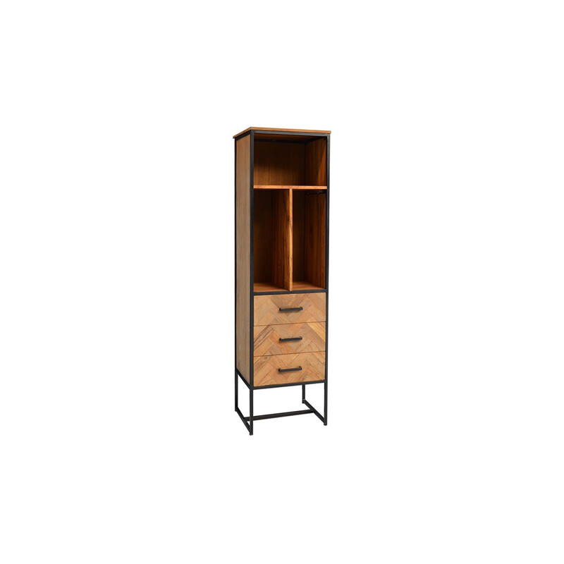 Kapp-riiul ACCENT naturaalne puit / must, 55x45xH200 cm