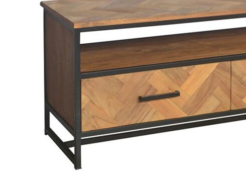 Tv-alus ACCENT naturaalne puit / must, 180x45xH50 cm