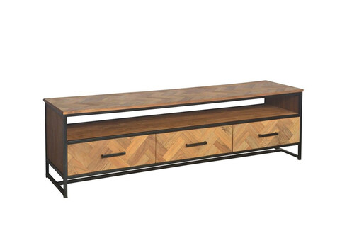 Tv-alus ACCENT naturaalne puit / must, 180x45xH50 cm