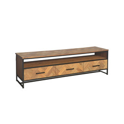 Tv-alus ACCENT naturaalne puit / must, 180x45xH50 cm