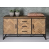 Kummut ACCENT naturaalne puit / must, 145x45xH85 cm