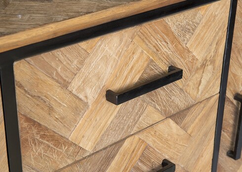 Kummut ACCENT naturaalne puit / must, 145x45xH85 cm