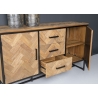Kummut ACCENT naturaalne puit / must, 145x45xH85 cm