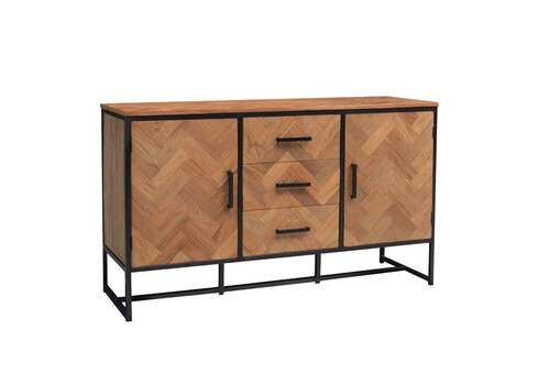 Kummut ACCENT naturaalne puit / must, 145x45xH85 cm