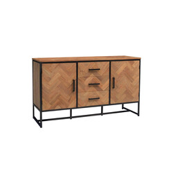 Kummut ACCENT naturaalne puit / must, 145x45xH85 cm