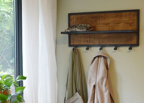 Nagi CARO naturaalne puit / must, 70x15xH30 cm