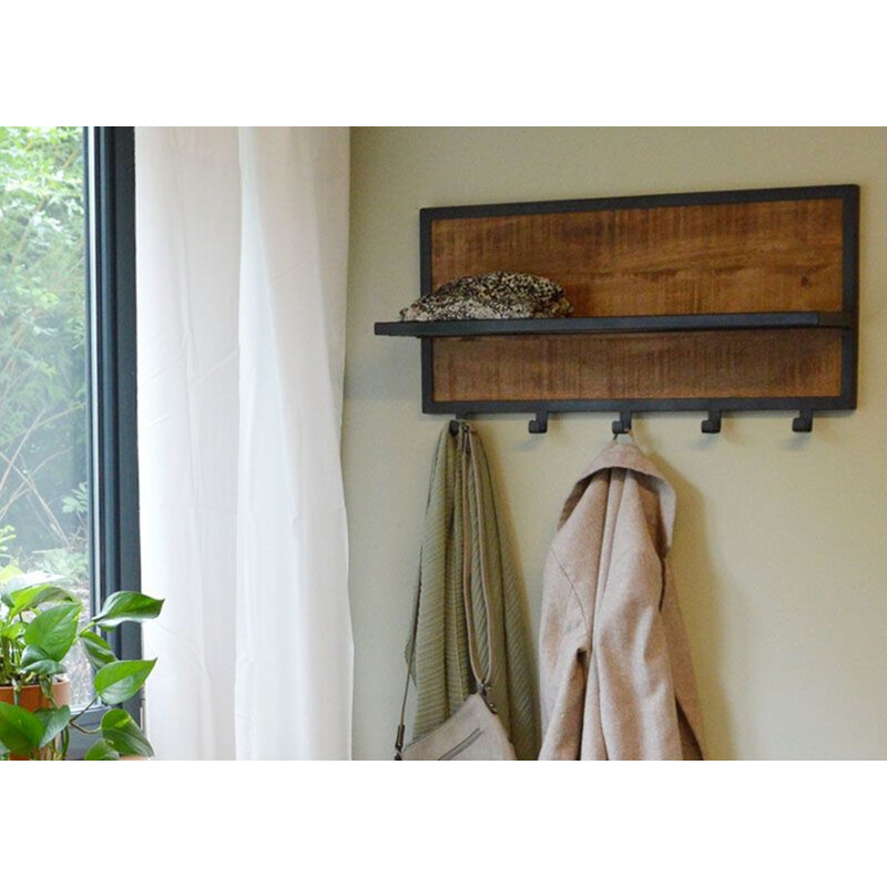 Nagi CARO naturaalne puit / must, 70x15xH30 cm
