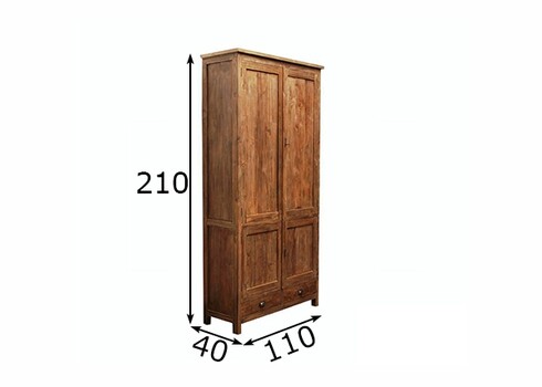 Kapp CIPO naturaalne puit, 110x40xH210 cm