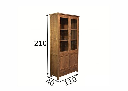 Vitriinkapp CIPO naturaalne puit, 110x40xH210 cm