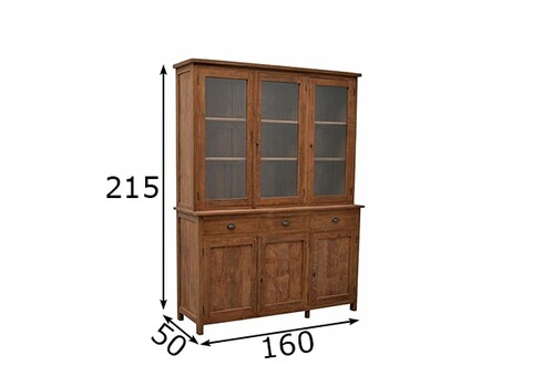 Puhvetkapp TUA naturaalne puit, 160x50xH215 cm