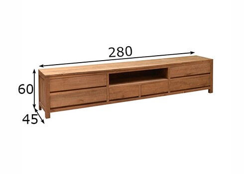 Tv-alus INAL naturaalne puit, 280x45xH60 cm