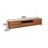 Tv-alus INAL naturaalne puit, 280x45xH60 cm