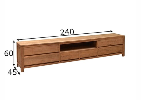 Tv-alus INAL naturaalne puit, 240x45xH60 cm