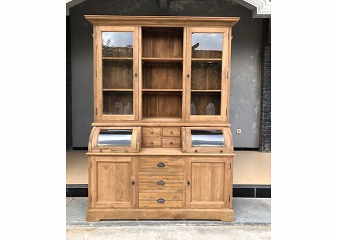 Puhvetkapp BASTIAAN naturaalne puit, 165x50xH215 cm