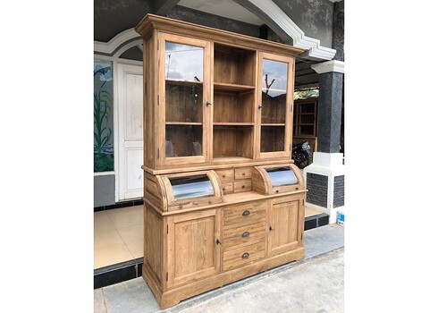 Puhvetkapp BASTIAAN naturaalne puit, 165x50xH215 cm