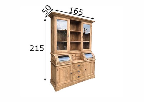 Puhvetkapp BASTIAAN naturaalne puit, 165x50xH215 cm