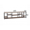 Riiul FLOW naturaalne puit / must, 180x40xH52 cm