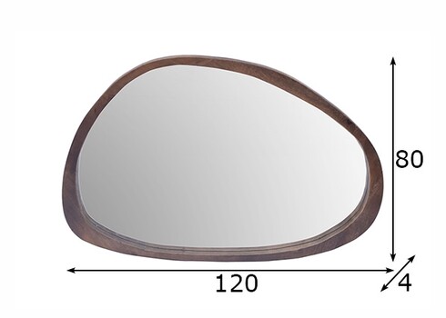 Peegel JAIRA pähkel, 120x4xH80 cm